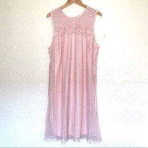 Lane Bryant pink Swiss dot lace dress size 18/20